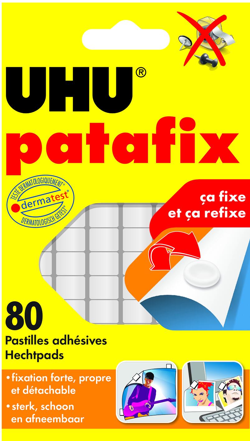 7101 Blister de 80 pastilles adhésives réutilisables Patafix UHU Blanc