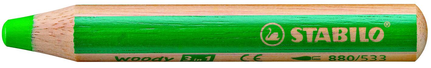 Crayon multi-talents STABILO woody 3in1 - vert foncé