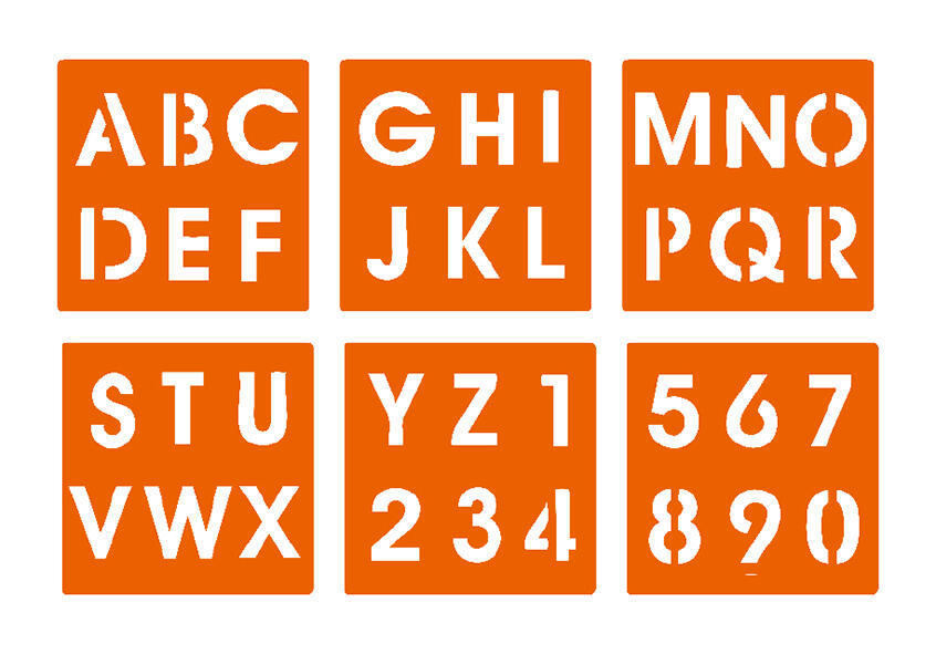 Lot 6 pochoirs - La série alphabet et chiffres