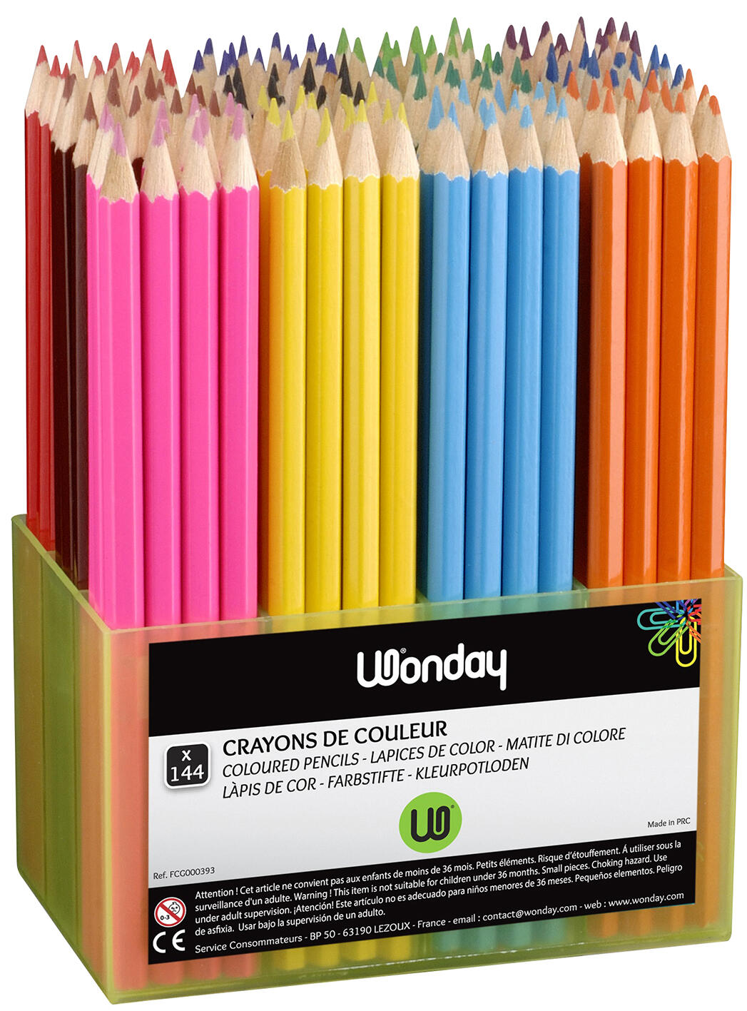 Schoolpack 144 crayons 18 cm économiques - 12 couleurs assorties