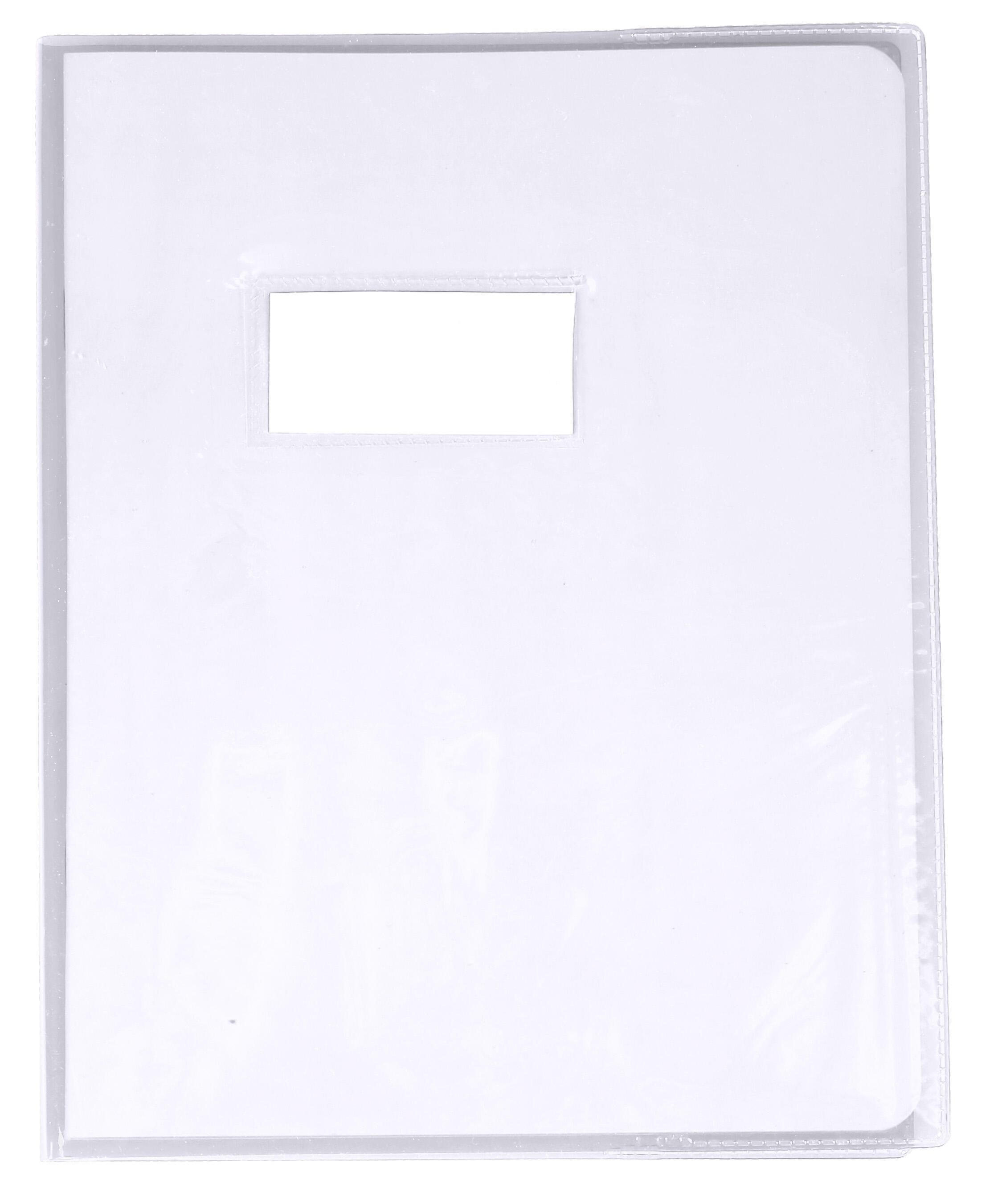 Protège-cahier PVC  - 2 rabats - 17x22- Incolore -Sans porte-étiquette