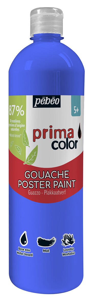 Gouache PRIMACOLOR - FLACON DE 1l - Bleu primaire