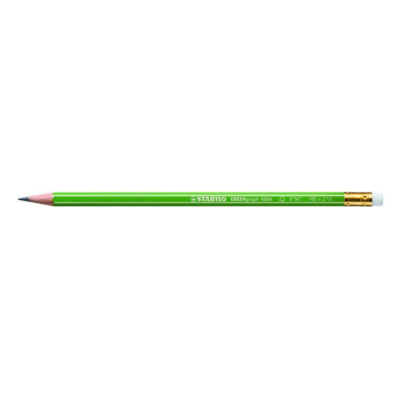 Douzaine crayons Greengraph HB  + embout gomme