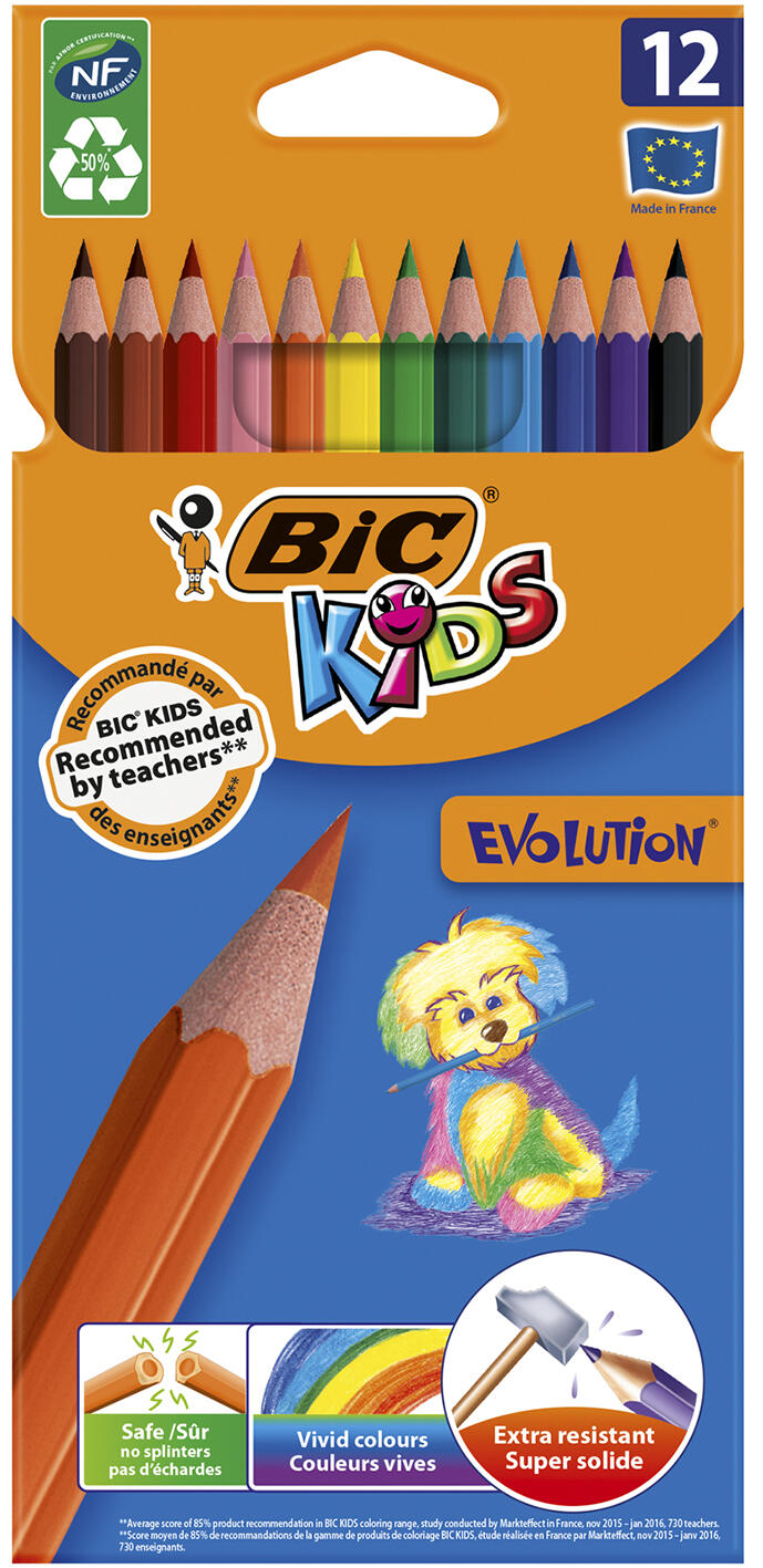 Etui 12  crayons couleurs EVOLUTION - BIC