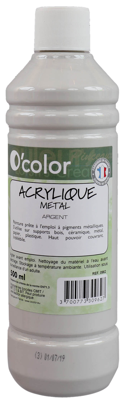 Flacon 500 ml acrylique - Argent