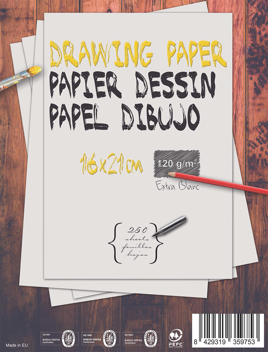 Papier dessin blanc A4 - 300 g - 10 feuilles - Ramettes de papiers - 10  Doigts