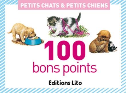 Boîte de 100 bons points petits chats et petits chiens - Dimensions 78 x 57 mm