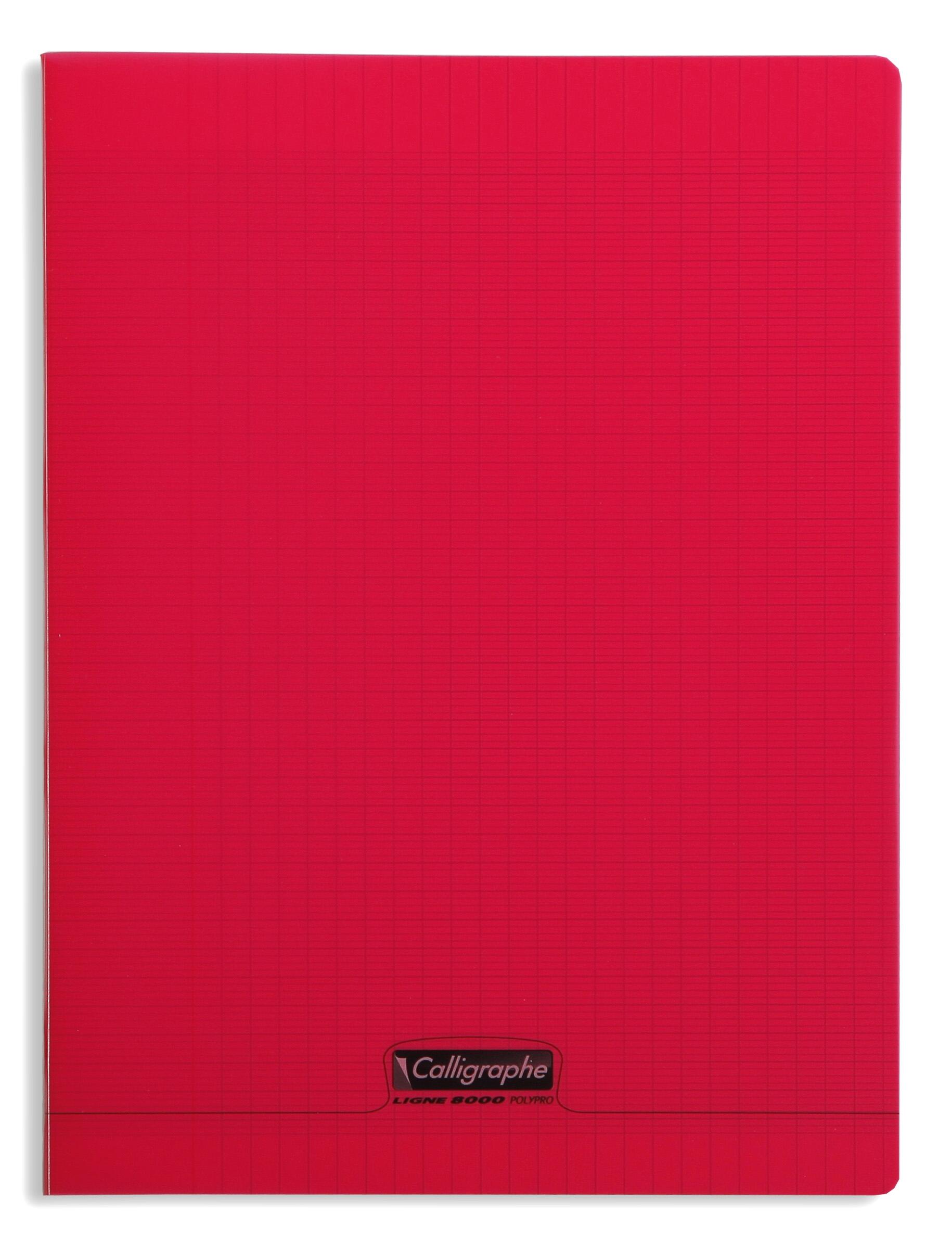 Cahier séyès - 24x32 - 192 p couverture polypro rouge