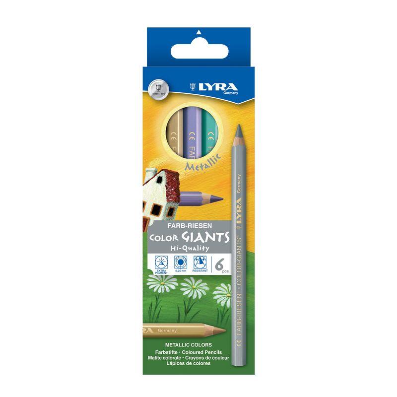 Etui 6 crayons couleurs teintes métalliques - LYRA