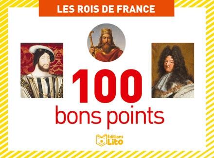 Boîte de 100 bons points les rois de France - Dimensions 78 x 57 mm