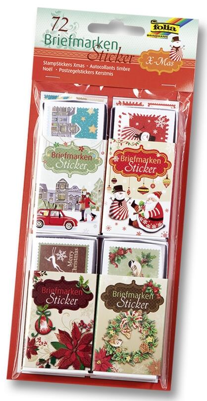 Sachet de 72 timbres - 24 thèmes Noël assortis