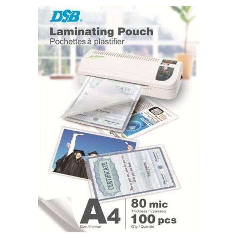 Boîte de 100 pochettes de plastification perforées - A4 - 80 MICRONS