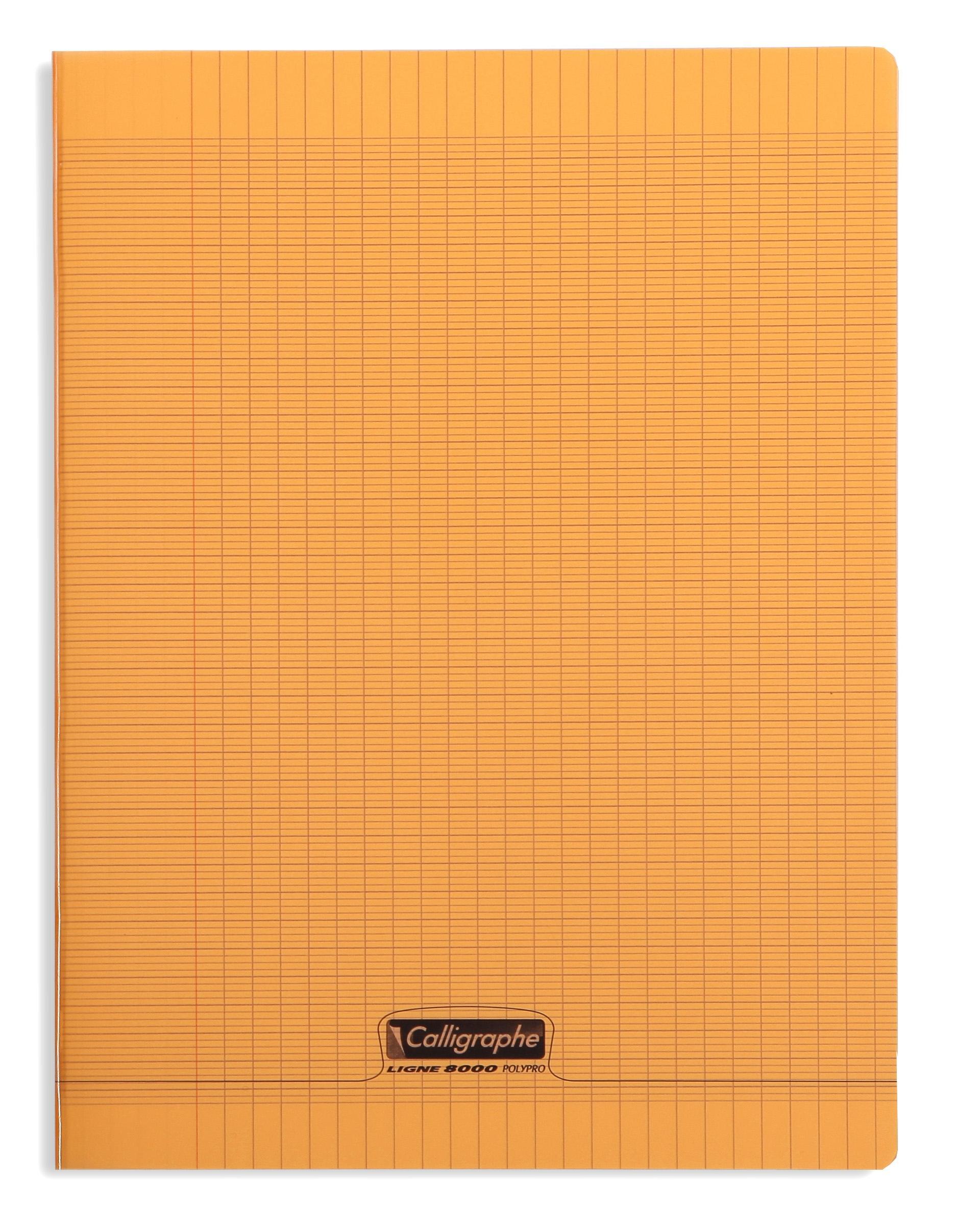 Cahier séyès - 24x32 - 192 p couverture polypro orange