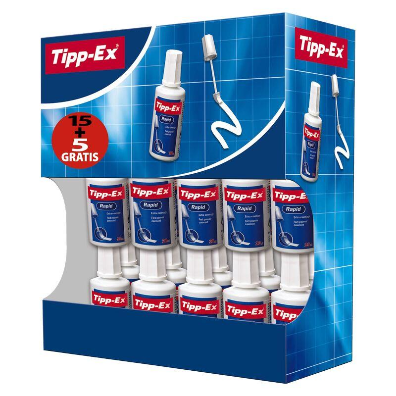 Pack promo 20 flacons correcteur Tipp-ex Rapid - 20 ml