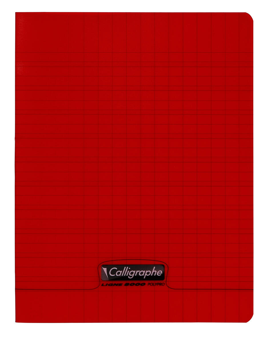 Cahier 17 x 22 - 90 g - 32 p - 3 interligne 10 - couverture polypro Rouge