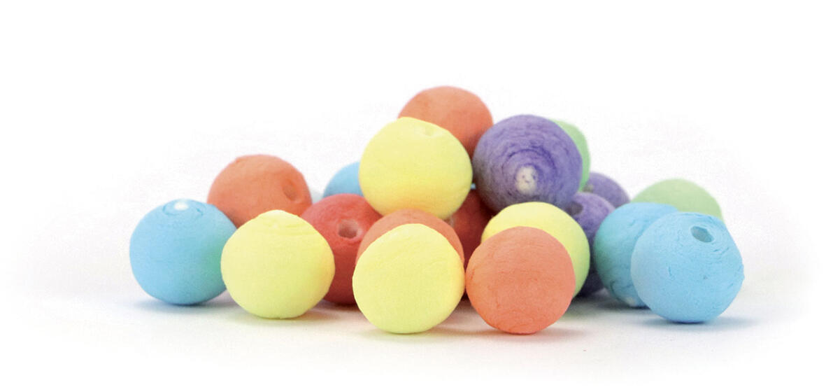 Sachet de 100 boules cellulose couleurs assorties diamètre 18 mm