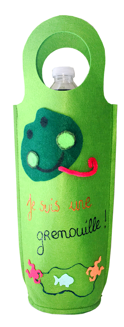 Porte-bouteille en feutrine vert