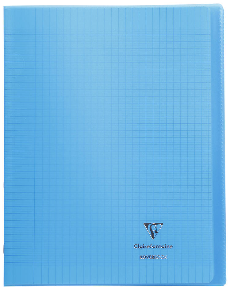 Piqure 24x32 - 90g - 96 p - Séyès - Koverbook couverture transparente Bleue