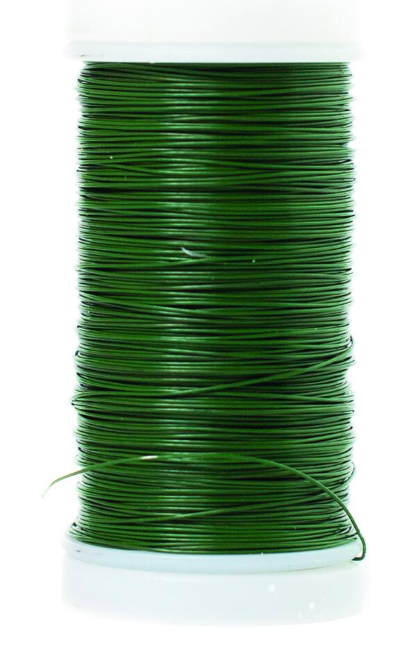 Bobine fil métallique vert  - 100 g diam 0.3mm