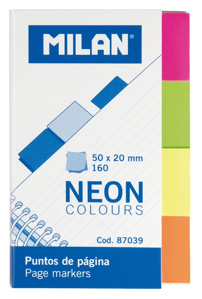Mini index - 4 couleurs neon - 4x40 feuilles 20x50mm
