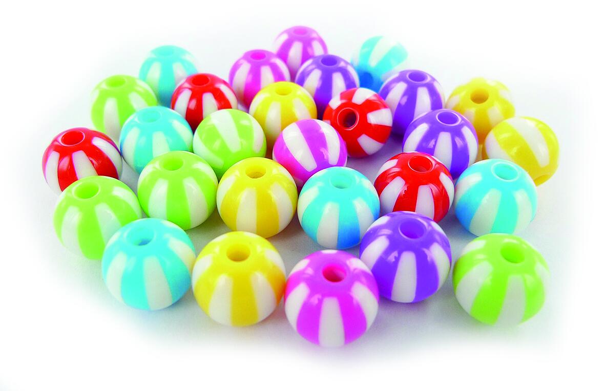 Bocal 160 perles bicolore multi en plastique