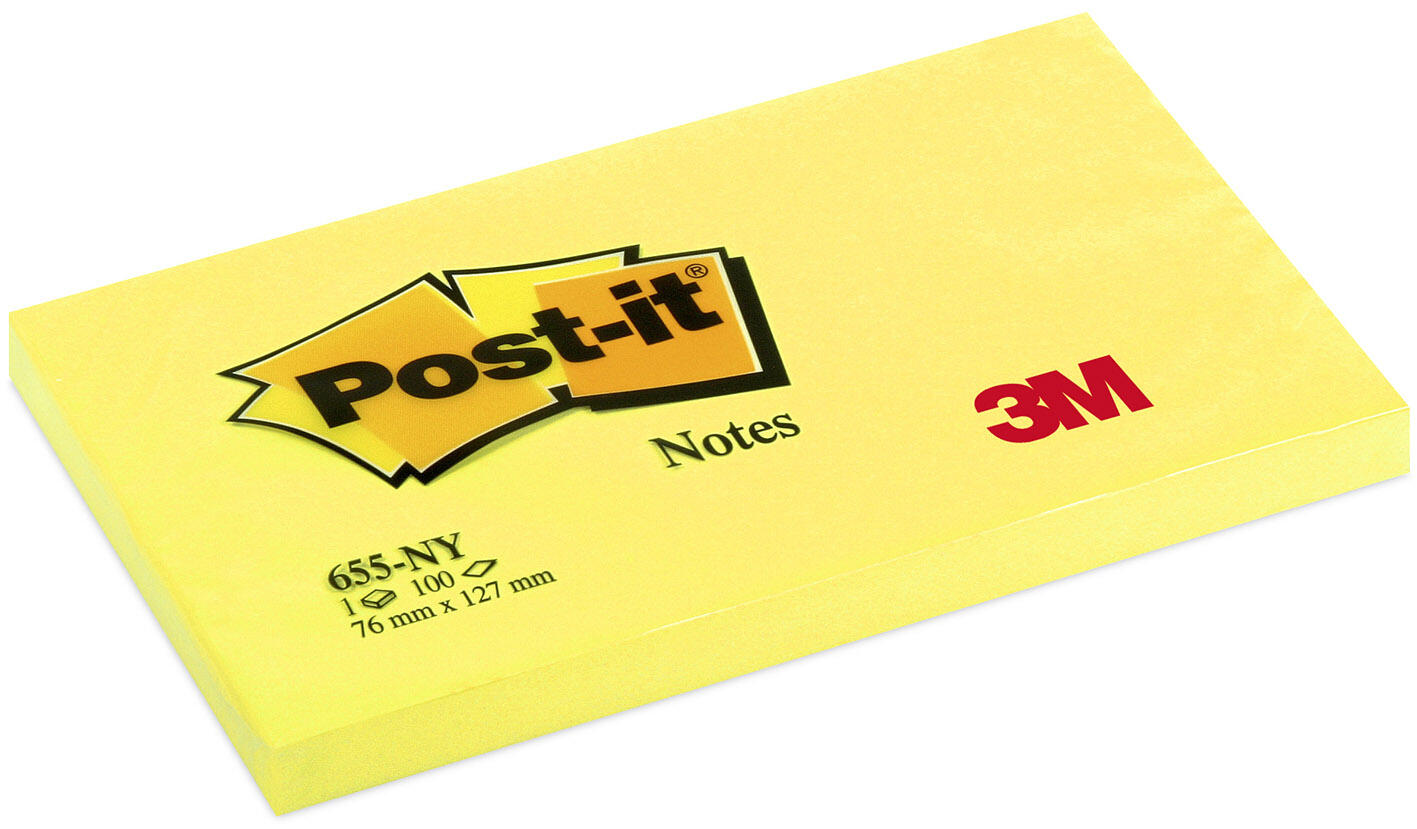 Blocs de 100 feuilles notes néon post-it 76 x 127 jaune