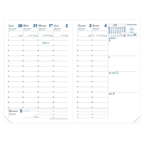 Agenda universitaire - Format 10x15 cm