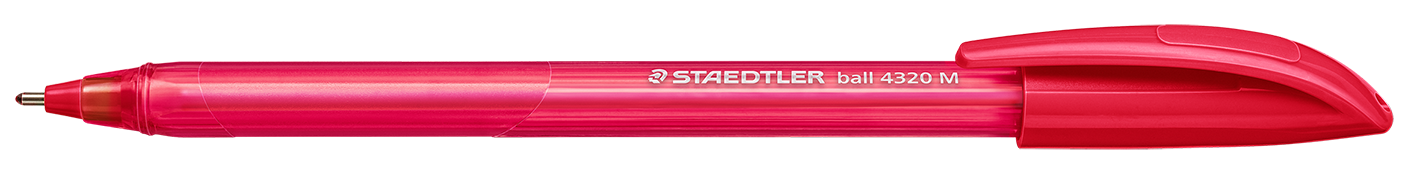 Stylo bille triangulaire pointe moyenne STAEDTLER 4320 - Rouge