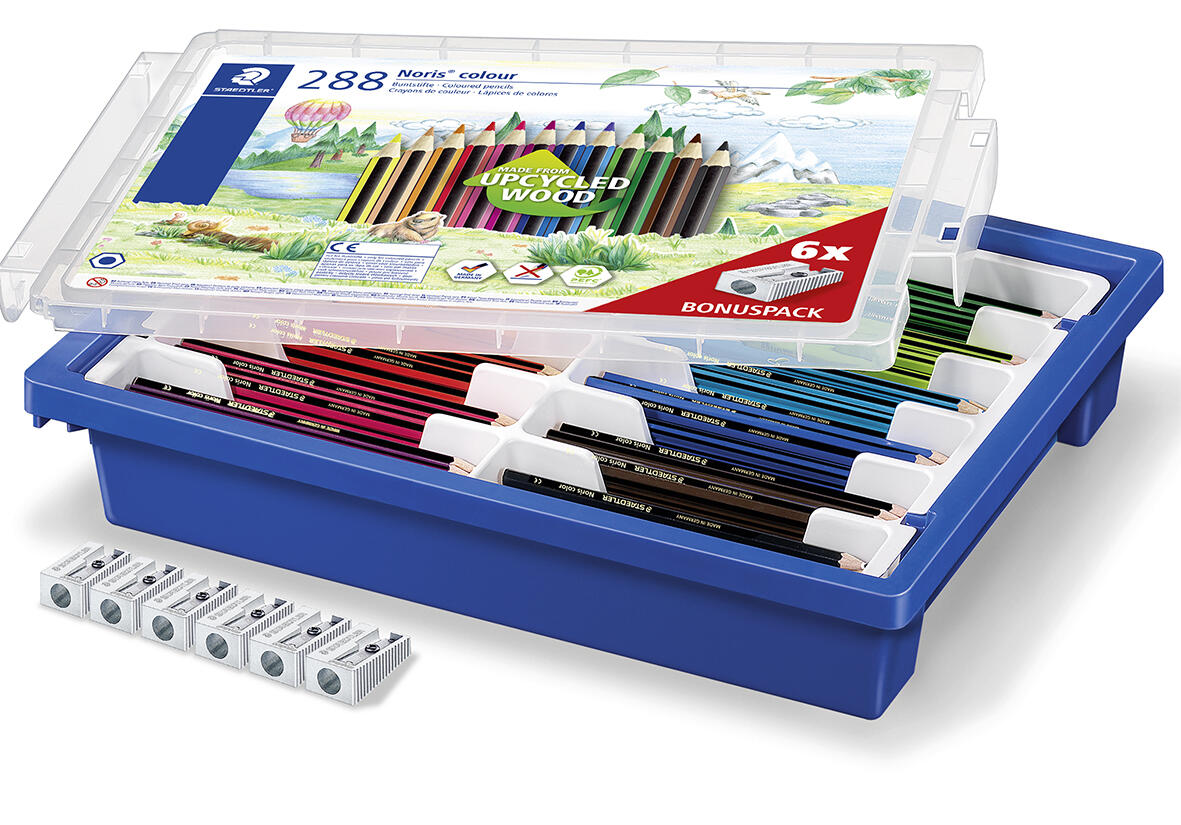 Schoolpack de 288 crayons de couleur Staedtler Colour Noris 185 - 12 couleurs assorties