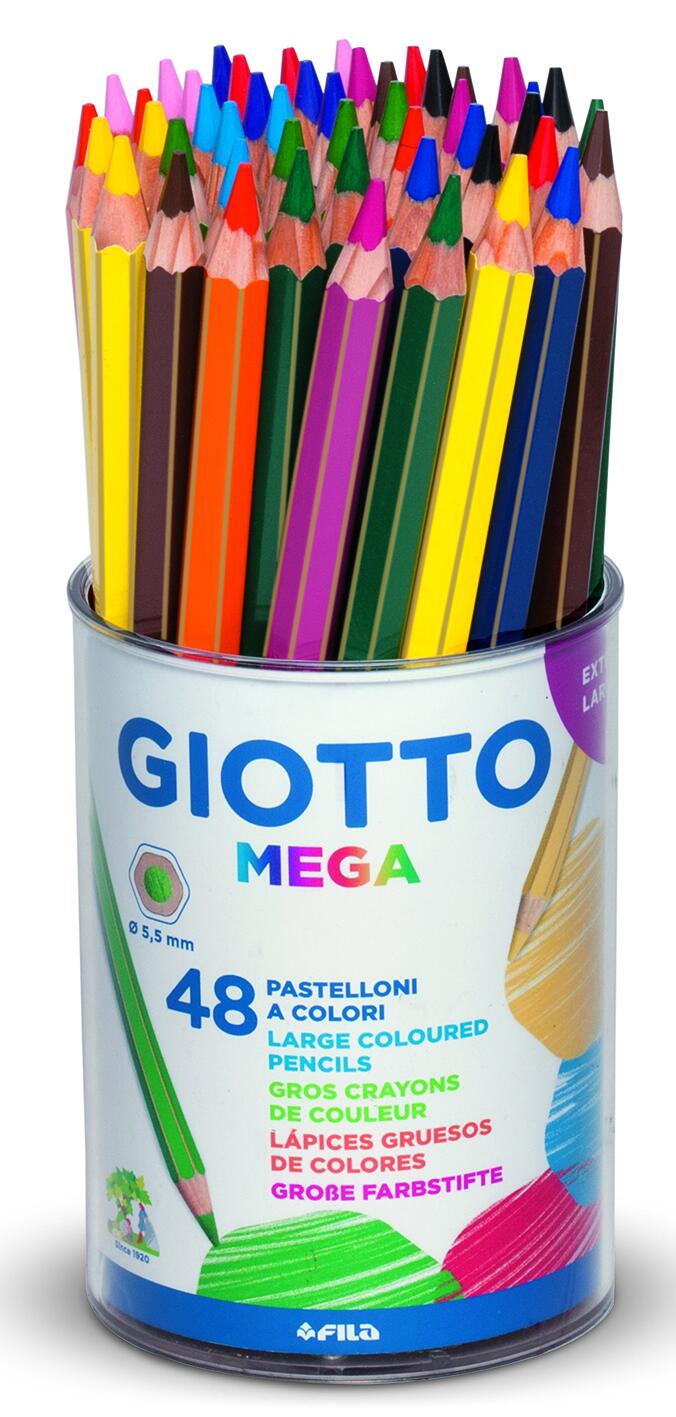 Pot de 48 crayons de couleur - Giotto Méga