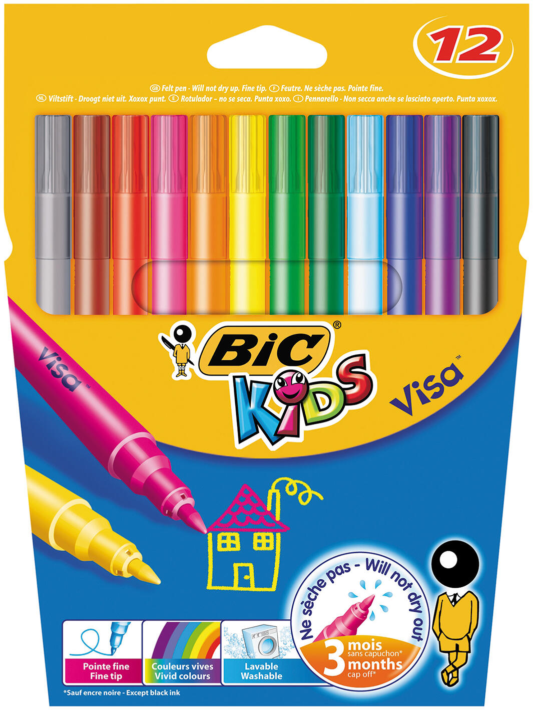 4014 - Eui de 12 feutres Bic Kids Visa 880