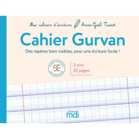 3133090552436 - MDI - CAHIER D'ECRITURE GURVAN 3MM X5 - PCF