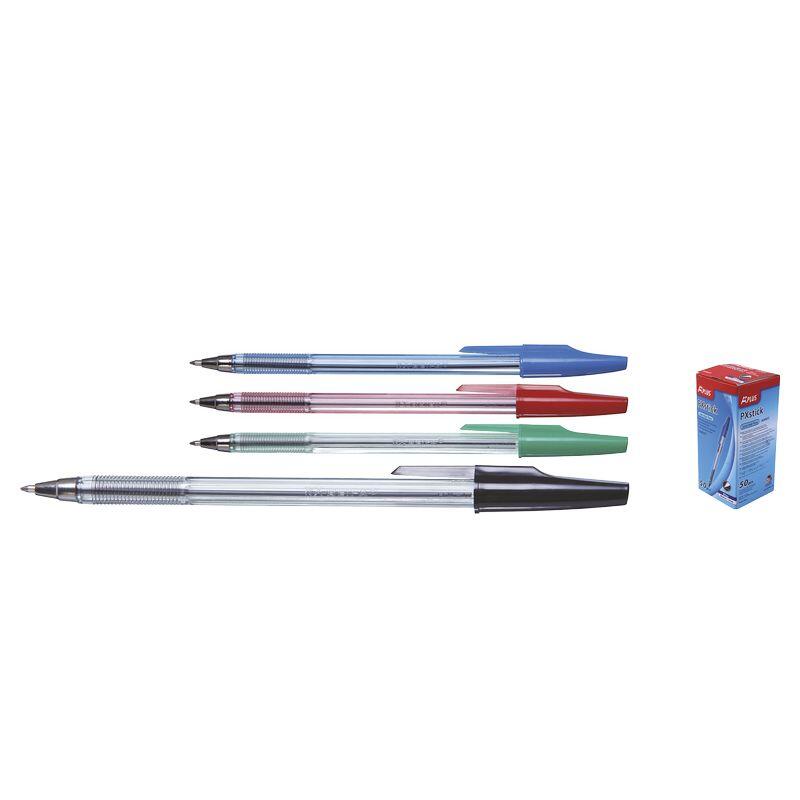Stylo bille corps transparent - pte moyenne - Rouge
