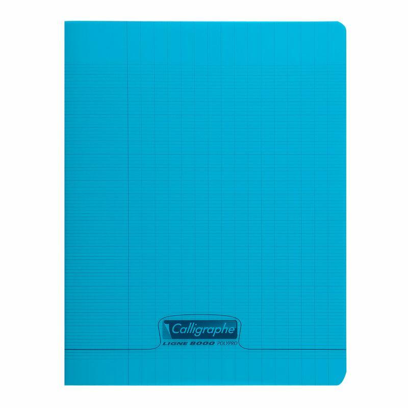 Cahier 17 x 22 - 90 g - 60 p - Séyès - couverture polypro bleue
