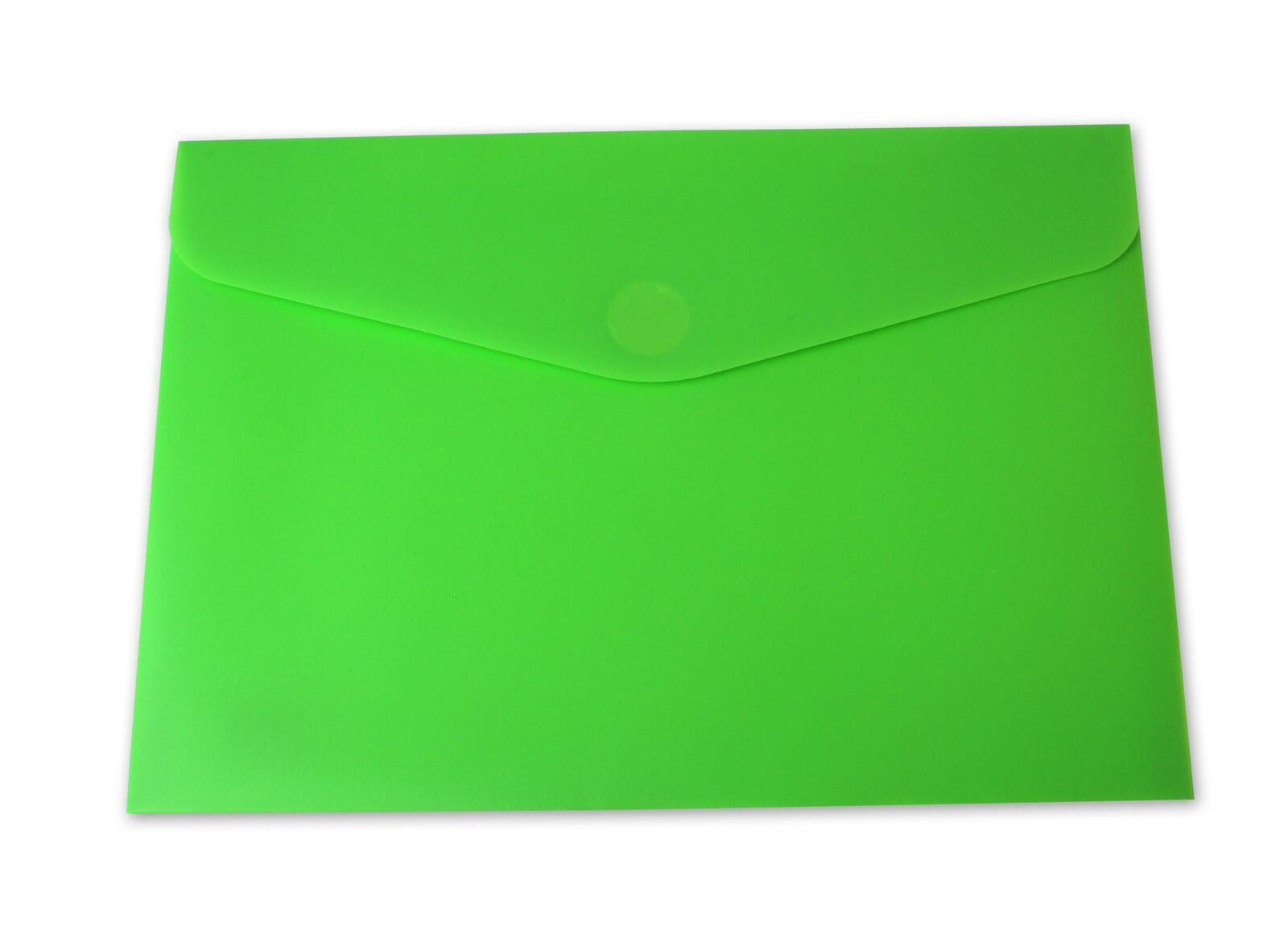 Pochette transparente  en polypropylène 18 x 25 cm transparente - Vert
