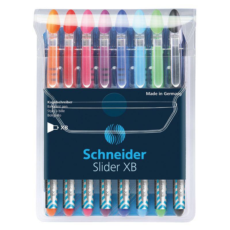 Pochette 8 stylos à bille Slider Basic - Couleurs assorties