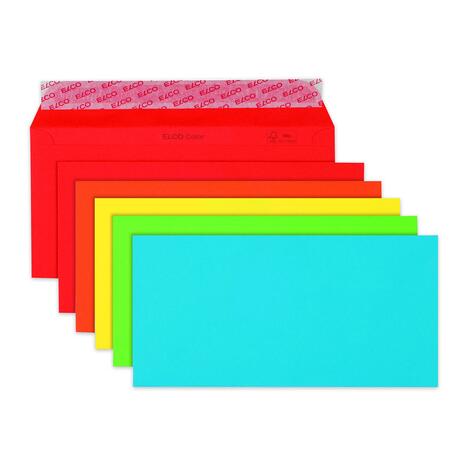 Le paquet de 20 enveloppes couleurs assorties 110 x 220 - 100 g