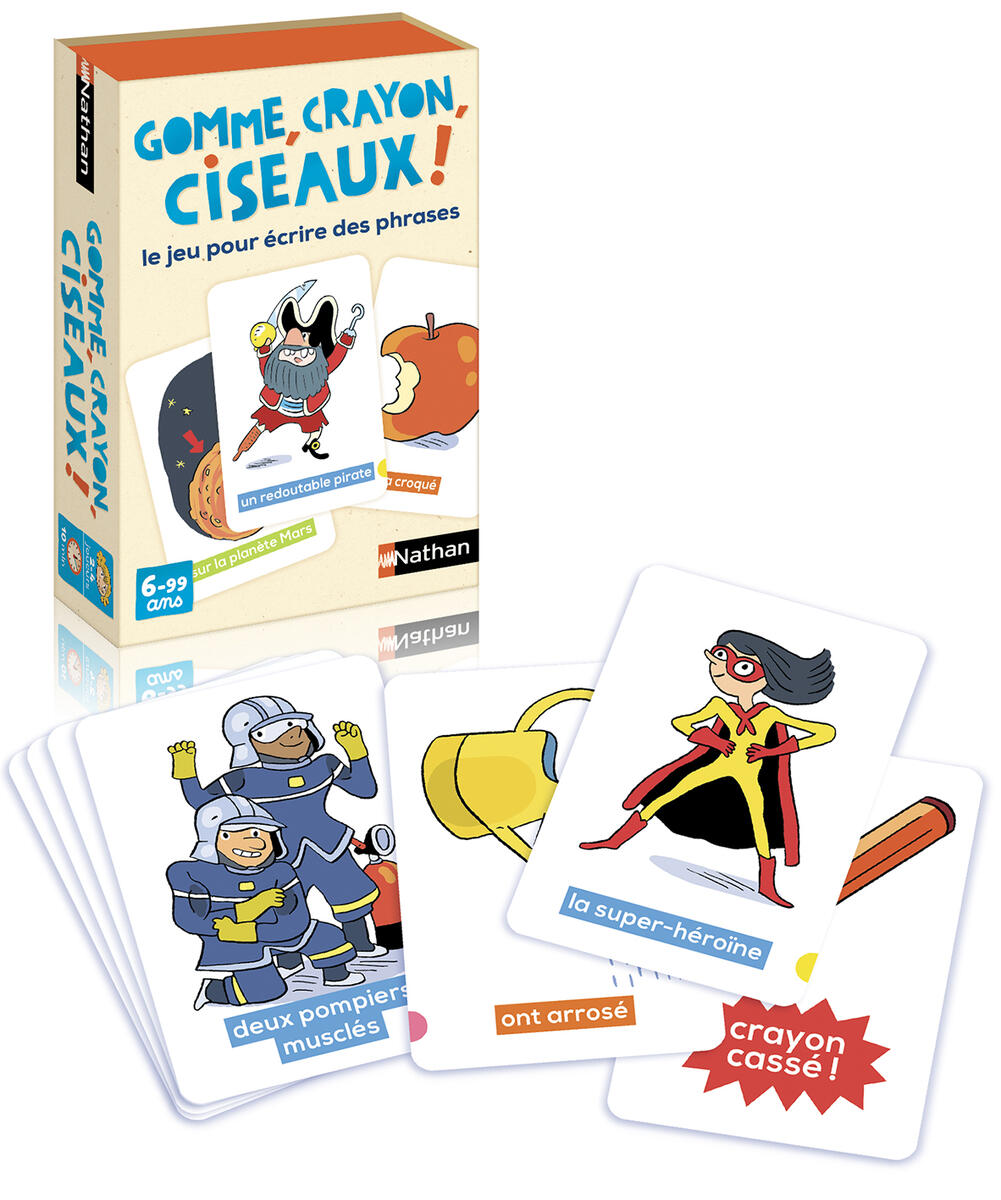 Gomme, crayon, ciseaux