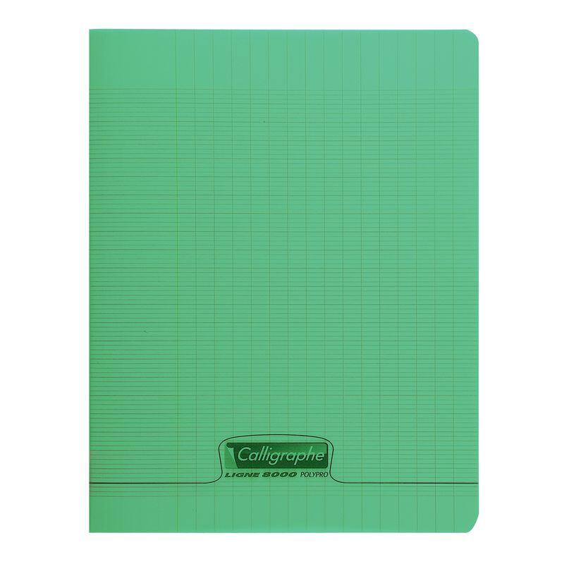 Cahier 17x22 - 90g - 96 p - Séyès - couverture polypro verte